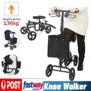 Foldable Knee Scooter Walker All Terrain Steerable Knee Rover 4 Wheels Knee Pad