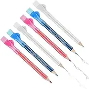 6 Pieces Sewing Fabric Pencils With Brush, Tailor Chalk for Marking and Tracing - Includes Fabric Chalk Pencil and Tailor Tools