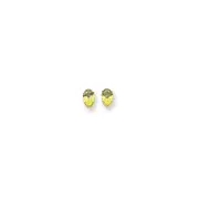 14k Yellow Gold 7x5mm Oval Peridot Earrings