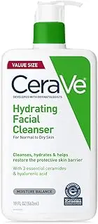 CeraVe Hydrating Facial Cleanser | Moisturizing Face Wash For Dry Skin | Hyaluronic Acid + Ceramides + Glycerin | Hydrating Cleanser For Normal To Dry Skin | National Eczema Association Certified