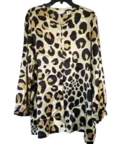 LAURA ASHLEY Plus Size 3X Animal Print Silk Tunic NWT $134