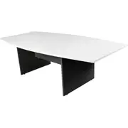 LOGAN BOAT CONFERENCE DESK 1200mm W x 2400mm D x 730mm H White & Ironstone