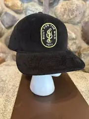 YETI Coolers Built For The Wild Logo Hat SnapBack Baseball Cap Corduroy Blk NWT