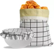 Reusable Beeswax Bread Bag Linen Bags Bowl Cover Homemade Sourdough Freezer Keep