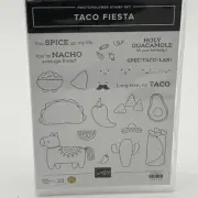 Stampin Up Taco Fiesta Stamp Set Cinco De Mayo Nachos Chips Avocado Burrito NEW