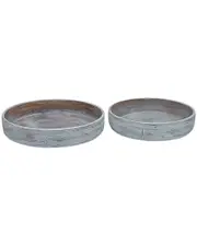 BIDKhome Set Of 2 Wooden Bowls