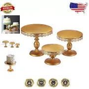 Elegant Gold Cake Stand Set of 3 - Sizes 8", 10", 12" for Any Celebration