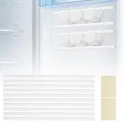 10 Pcs Fridge Yogurt Organizer with 120 Dot Adhesive Stickers PVC Yogurt Fridge Holder White Multifunctional Yogurt Slider Organizer Hanging Yogurt Storage Sliding for Fridge