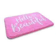 Hello Beautiful Bath Plush Rug for Bathtubs Absorbent Home Bathroom Girls