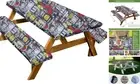Picnic Table Cover with Bench Covers, 3 Pcs 72" Outdoor Waterproof Black