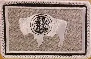 WYOMING Flag Patch W/ VELCRO® Brand Fastener Morale Emblem Gray Version # II