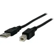 PRO2 LC7203 5M USB-a Plug To USB-B Plug Lead Usb2.0 - Black USB Lead With a Type (Flat) To B Type