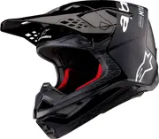 Alpinestars Supertech M10 Flood, motocross helmet , color: Black/Matt-Dark Grey , size: XXL