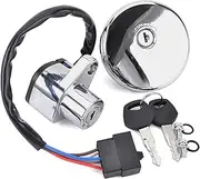 Ignition Key Switches for Kawasaki EN500 VN800 for Vulcan 500 800 for Classic for Drifter LTD 2001-2009 27005-1188 Fuel Gas Cap Ignition Switch Seat Lock Key Ignition Barrel Key Switch