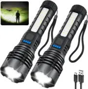Rechargeable Flashlights High Lumens 990000 7Mode Flashlights Rechargeable 2 Pac