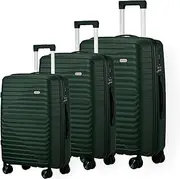 [MAZAM] 3pcs Carry on Luggage with TSA Lock Trolley Luggage Suitcase Set Green