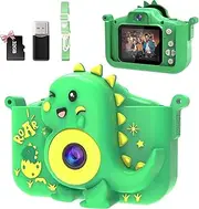 Children's Camera, 1080P HD Digital Camera for Children with 2.0 Inch Screen & 32GB Card, Selfie Camera for Boys & Girls, Children 3-12 Years Christmas & Birthday (Green