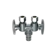 10 Pcs XFITTING Dual Straight Valve, Pex A 1/2" x 3/8" x 3/8" OD Compression
