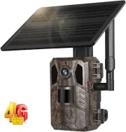 4G LTE Cellular Trail Cameras, 2K HD Live Streaming, Solar Powered Wildlife Game