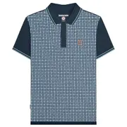 Lambretta Mens SS25 Houndstooth Big & Tall Polo Shirt