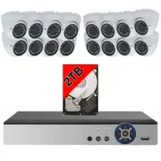 16 Dome Camera Security Surveillance System 2TB Recording Storage Remote Viewing