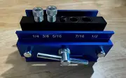 Self Centering Dowel Jig Kit, Drill Guide Jig Block, with 6PCS Drill Bushings