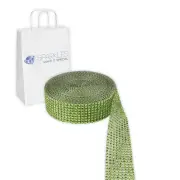 Apple Green 8 Row Diamond Rhinestone Ribbon Trim Mesh Wrap 2 Yards - Wedding zu