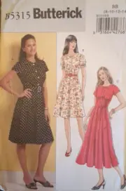 BUTTERICK Sewing Pattern B5315 Misses' DRESS & BELT size 8-10-12-14 UC/FF