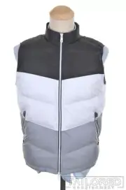 NWT - PETER MILLAR White Gray Crown Apres Ski Puffer Vest - MEDIUM