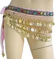 [UGLYAF] 5pcs mix colors Belly dance Hip Scarf 338 coins gold/silver Coin Belt Wraps