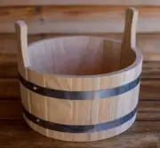 1.3Gal, 1.8Gal (5,7 liters) Sauna Ash Oak Wooden Bucket bowl SPA Bath Pool