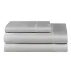 3-Piece Gray Satin Twin Sheet Set