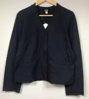 NEW Eileen Fisher Snap Front Black Ink 100% Cotton Jacket S *Older Style