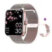 2024 new F57l blood sugar smart watch body temperature waterproof hrv electrocardiogram monitor Milan Rose Steel