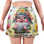 [RPLIFE] Spring Cute Gnome Woman Pajama Shorts, Lounge Shorts, Comfy Summer Pajamas Women