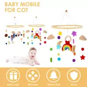 Baby Musical Crib Mobile Wooden Hanging Baby Bed Bell with Felt Balls[]