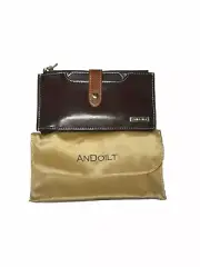 Women's Genuine Leather Wallet RFID Blocking Credit Card Holder Zip By Andoilt