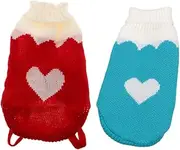 ibasenice Elegant Turtleneck Pet Sweaters for Cats and Dogs 2 Pack Soft Knit Warm and Comfortable Multicolored