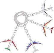 [VERDANVERSE] 4pcs Cute Airplane Shaped Keychain Zinc Alloy Decorative Key Ring Realistic Plane Charm for Handbag Versatile Keychain for and Collectors