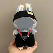 Labubu doll clothes 17cm canvas blind box pendant, first and second generation vinyl plush toy set——colour:LBB-65,height:17cm