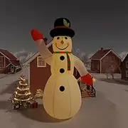 Christmas Inflatable Snowman with LEDs 1000 cm Holiday Decor Outdoor Yard