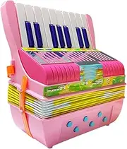 Accordion for Kids, Small 17 Keys Button Accordion 6Bass Accordion Toy, Educational Toy Preschool Lightweight Musical Instrument for Beginners & Kids