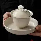150ML Retro Ceramic Gaiwan Hand Made Plum Blossom Teacup Chinese Kung Fu Tea Set