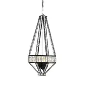 Zofio 4 Light Pendant 440mm Oil Bronze, Clear Crystals - ZOFIO PE44-OB+CL