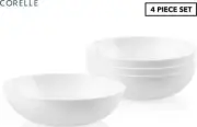 Set of 4 Corelle 1.35L Vitrelle Meal Bowls - Winter Frost White...