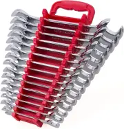 15-Piece Metric Angle Head Wrench Set, Chrome Vanadium, 10-24mm with Rack