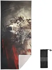 AIXIWAWA Cruel Wolf Beach Towels Oversized for Women Men, Sand Free Water Absorbent Quick Dry Pool Towels Beach Blanket for Swimming Pool Beach Gym 31×71 inches