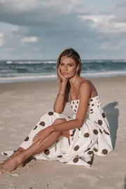 [PUP94] Deenie Maxi Dress - Chocolate Brown Spot S Brown