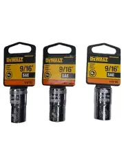 DeWalt DWMT74593OSP, DWMT86445OSP 9/16" SAE 6pt & 12pt Socket (LOT OF 3) *SALE*