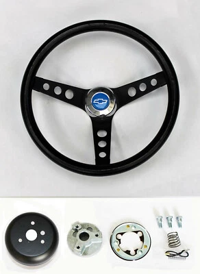 70-73 Chevy Truck C10 C20 Blazer 13 1/4 classic black steering wheel Blue Bow (for: Chevrolet)